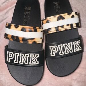 VS Pink Slide Sandals Size Small